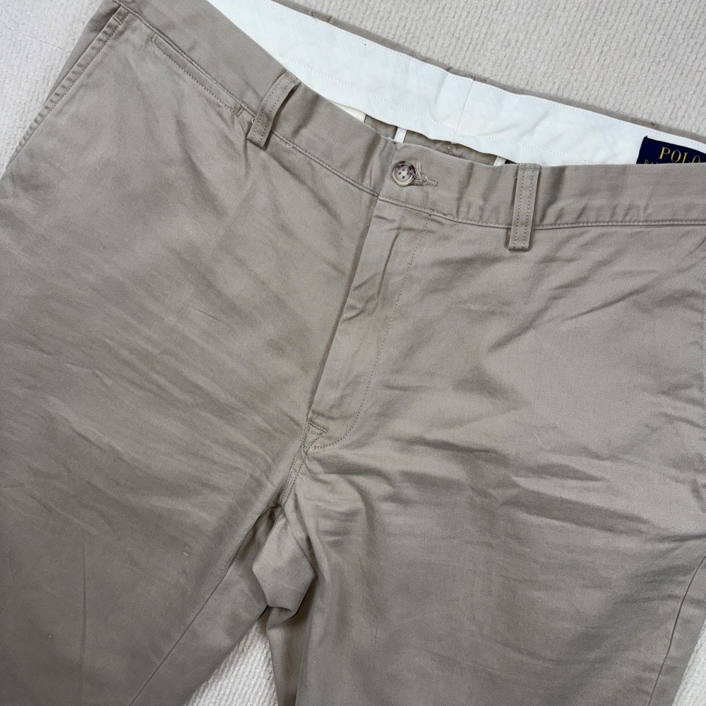 Polo Ralph Lauren Mens‎ Chino Trousers Khaki Tan Cotton Twill Pants 38x32